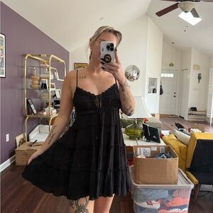 Free People Black Mini Dress